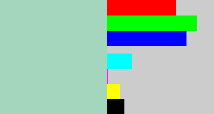 Hex color #a4d6bd - light teal