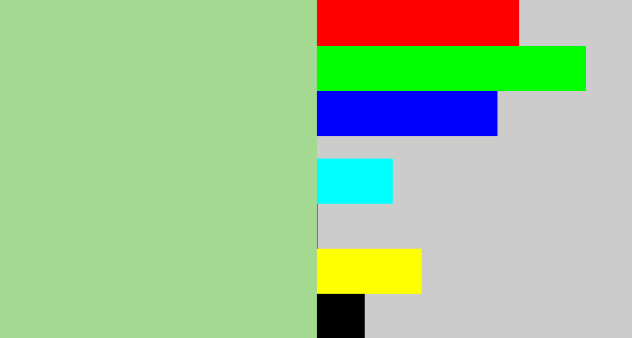 Hex color #a4d991 - light grey green