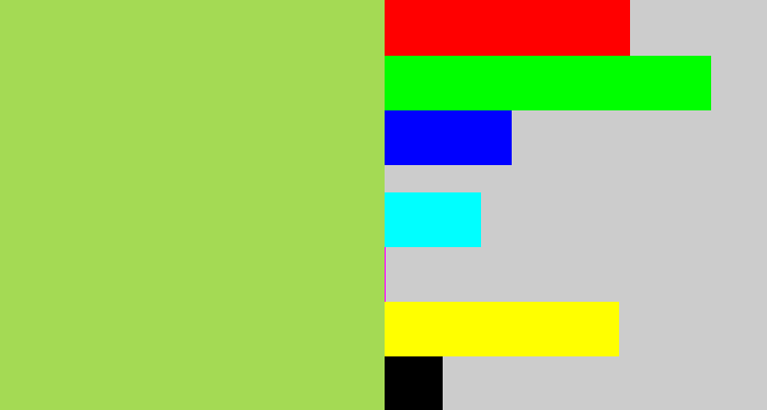 Hex color #a4da54 - kiwi