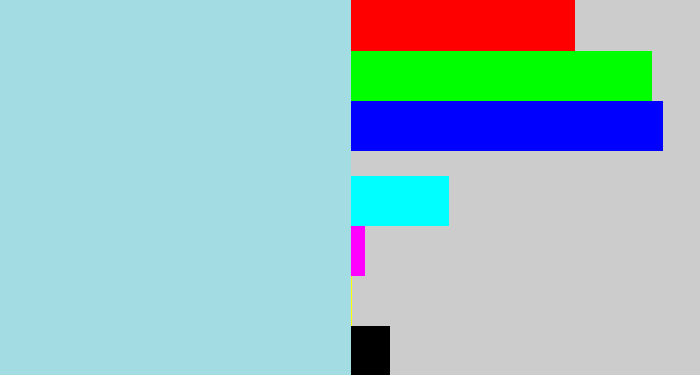 Hex color #a4dce4 - light blue grey