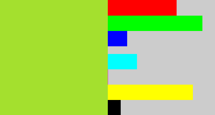 Hex color #a4e02e - yellowish green