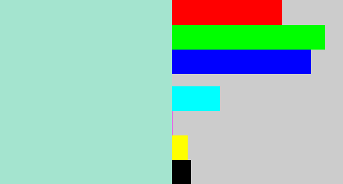 Hex color #a4e4cf - pale turquoise