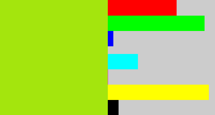 Hex color #a4e50d - yellowish green
