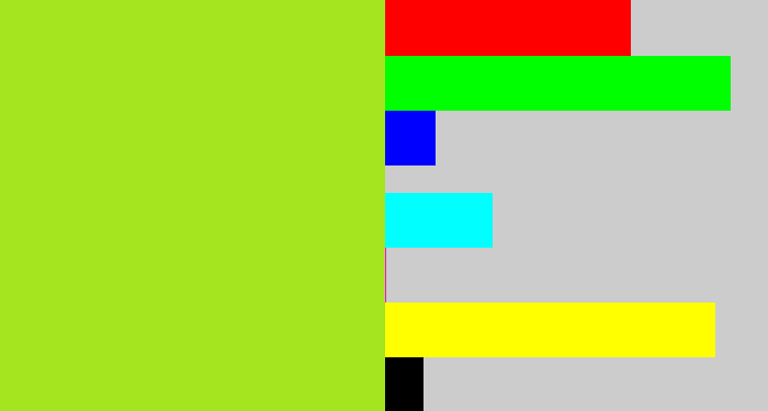 Hex color #a4e520 - yellowish green