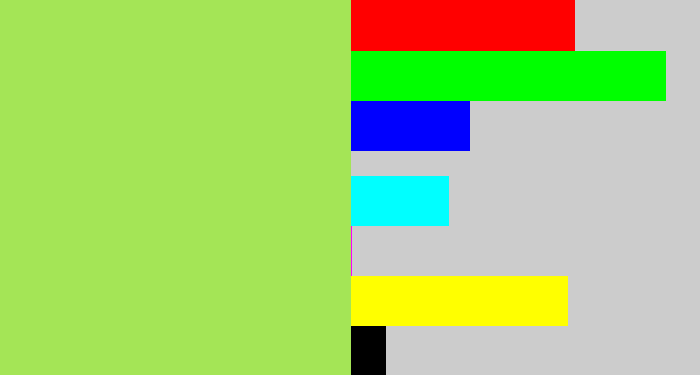 Hex color #a4e556 - kiwi