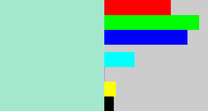 Hex color #a4e7cd - pale turquoise