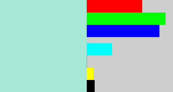 Hex color #a4e7d5 - pale turquoise