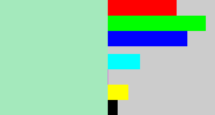 Hex color #a4e9bc - hospital green