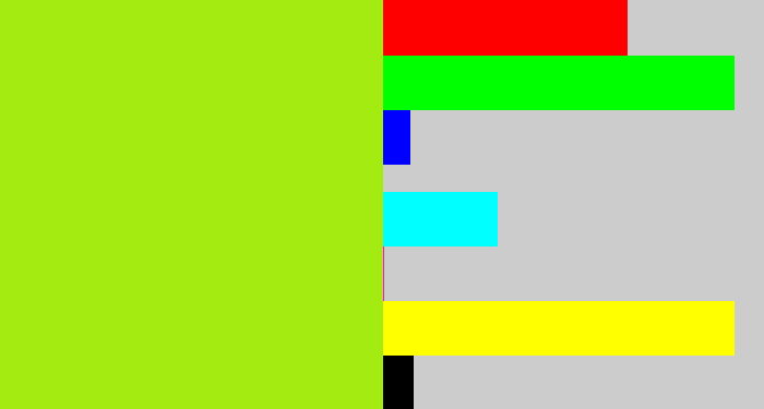 Hex color #a4eb12 - yellowish green