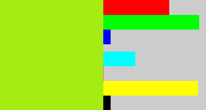Hex color #a4ec12 - yellowish green