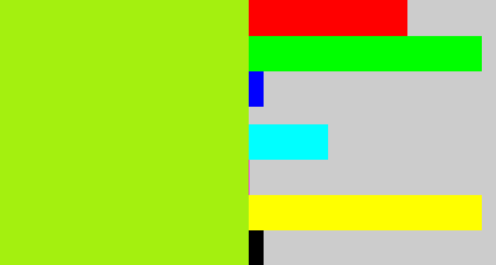 Hex color #a4f00f - lemon green