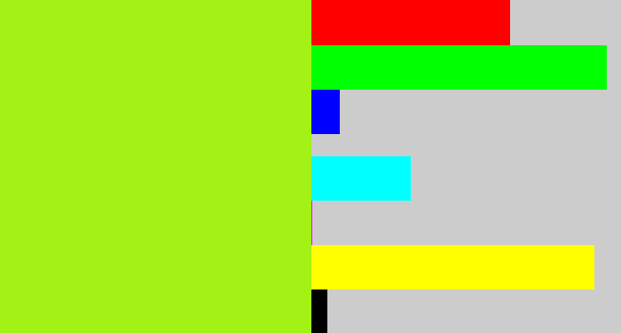 Hex color #a4f116 - lemon green
