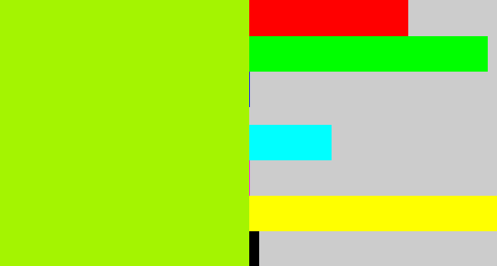 Hex color #a4f401 - lemon green