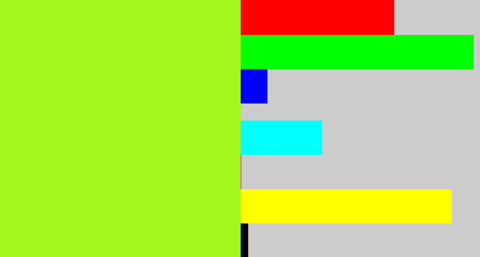Hex color #a4f71d - lime