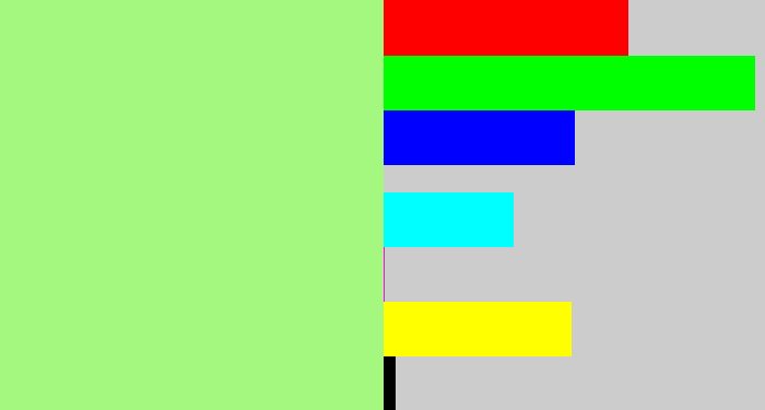 Hex color #a4f77f - light green