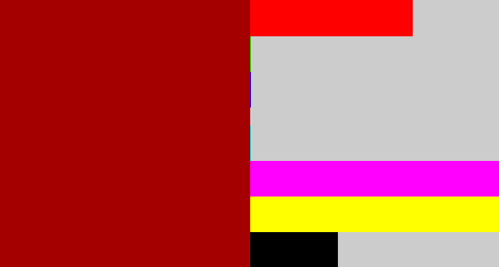 Hex color #a50000 - darkish red