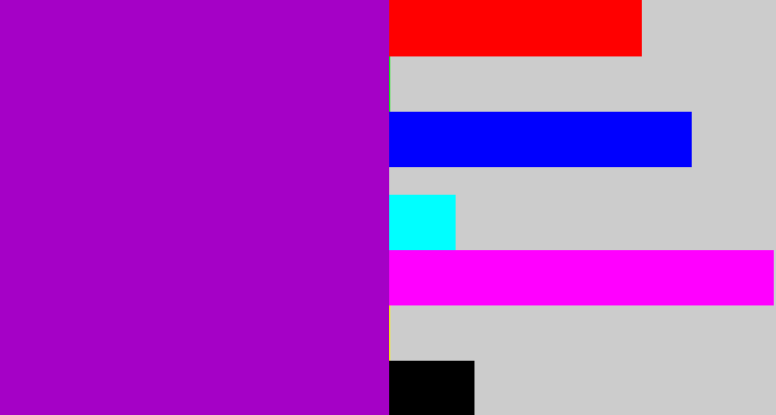 Hex color #a501c6 - vibrant purple