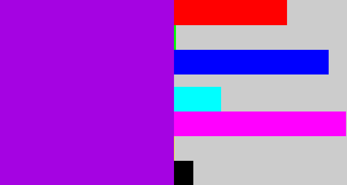 Hex color #a503e2 - vibrant purple