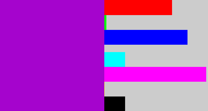 Hex color #a504cd - vibrant purple