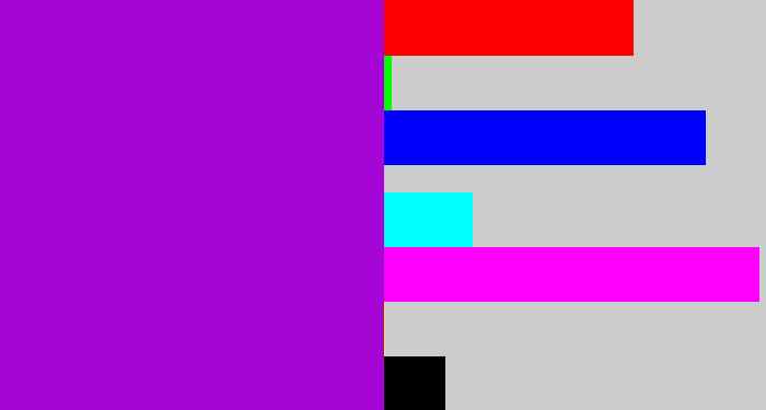 Hex color #a505d5 - vibrant purple