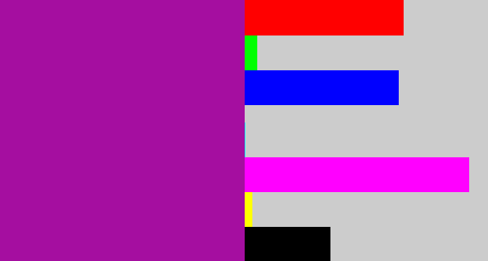 Hex color #a50ea0 - barney purple