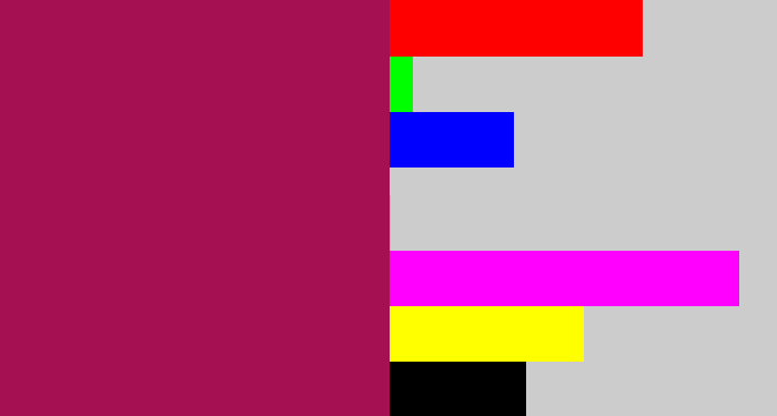 Hex color #a51052 - dark fuchsia