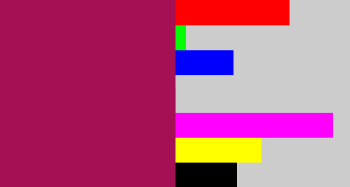 Hex color #a51054 - dark fuchsia