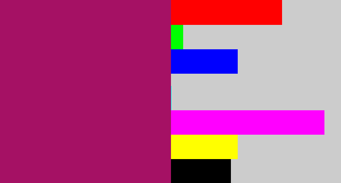 Hex color #a51164 - dark fuchsia