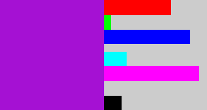 Hex color #a511d3 - vibrant purple