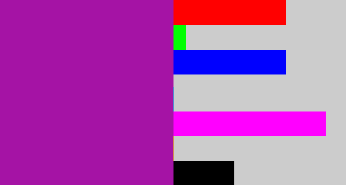 Hex color #a513a5 - barney purple