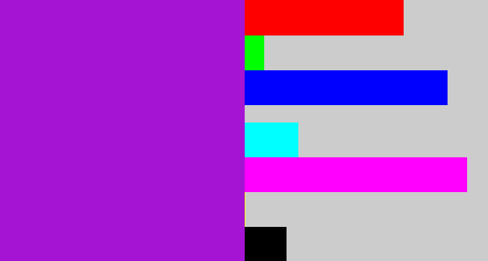 Hex color #a514d3 - vibrant purple