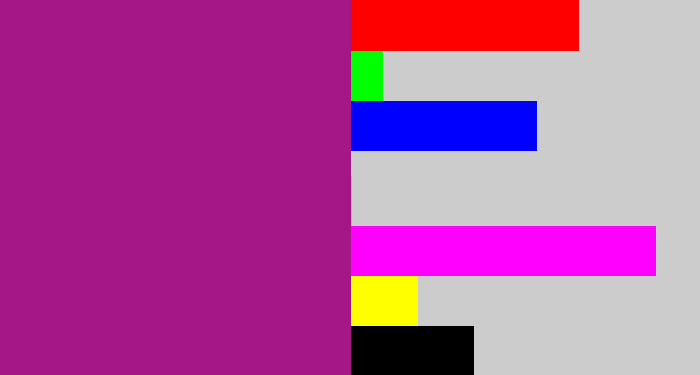 Hex color #a51686 - barney purple
