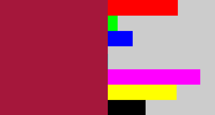 Hex color #a5173b - rouge
