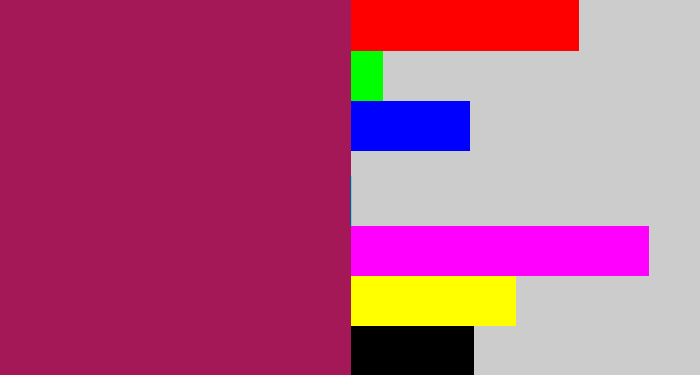 Hex color #a51857 - dark fuchsia
