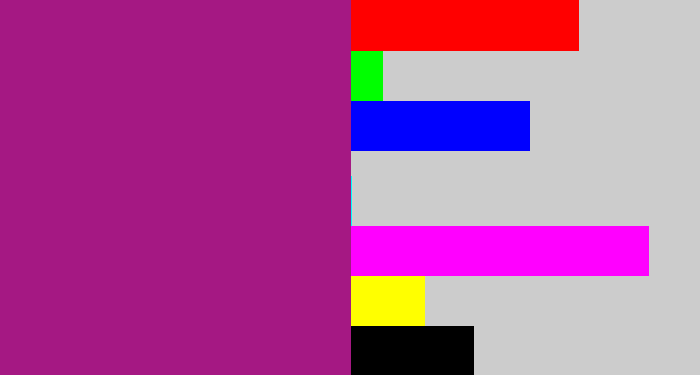 Hex color #a51883 - barney purple