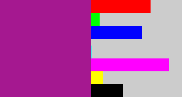 Hex color #a51890 - barney purple