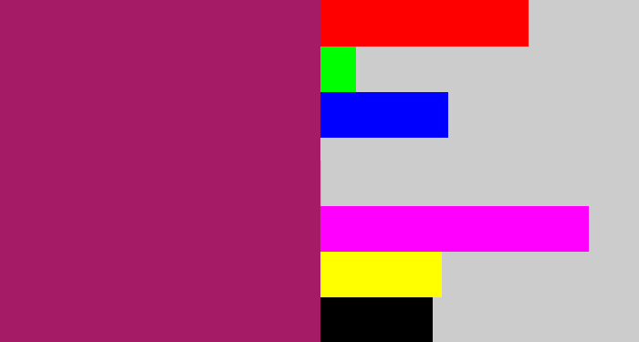 Hex color #a51b66 - dark fuchsia