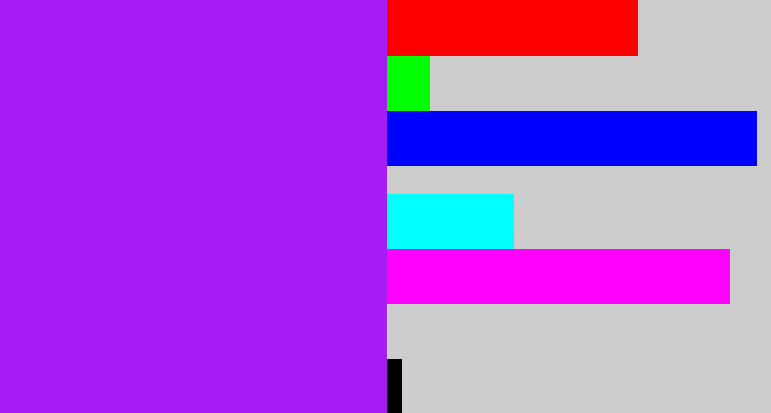 Hex color #a51cf5 - electric purple