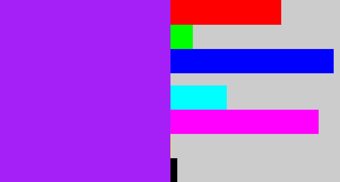 Hex color #a520f6 - electric purple