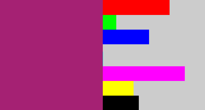 Hex color #a52173 - red violet