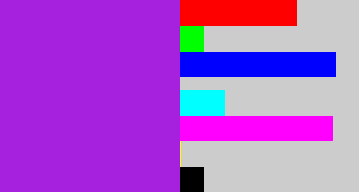 Hex color #a521dd - violet