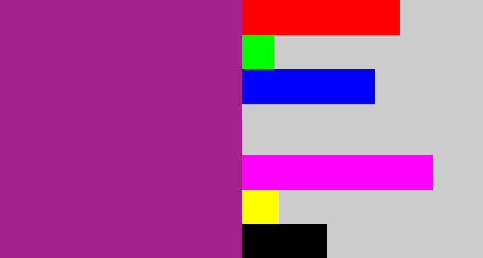 Hex color #a5228c - warm purple