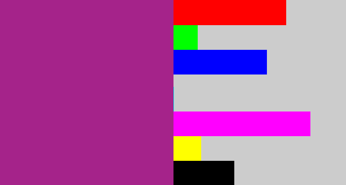 Hex color #a5238a - warm purple