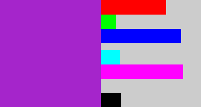 Hex color #a525cb - barney