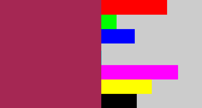 Hex color #a52753 - light burgundy