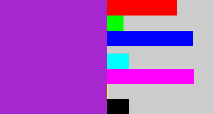 Hex color #a527cd - barney