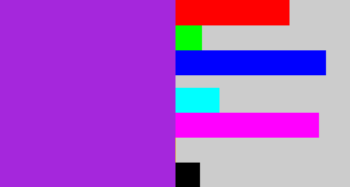 Hex color #a527dc - violet