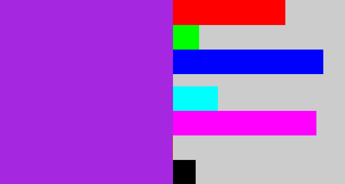 Hex color #a527df - violet