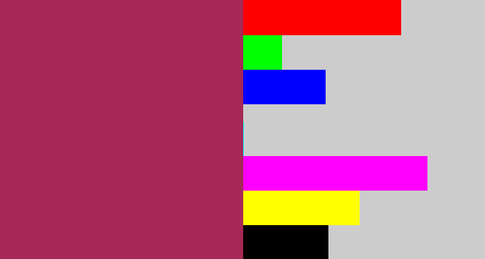 Hex color #a52856 - light burgundy