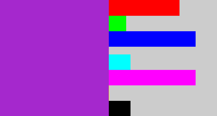 Hex color #a528cd - barney